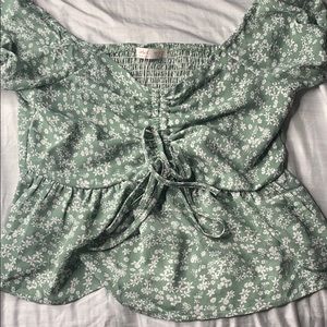 Green floral girly shirt